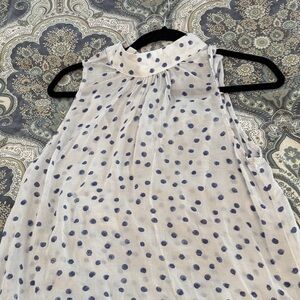 cloth & stone White Sleeveless Polka Dot Blouse with Blue Dots